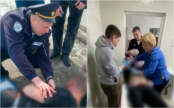 Дорожный рабочий потерял сознание при ремонте моста (видео)